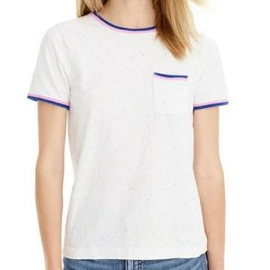 J. Crew Colorful Speckle Pocket Cotton T-Shirt